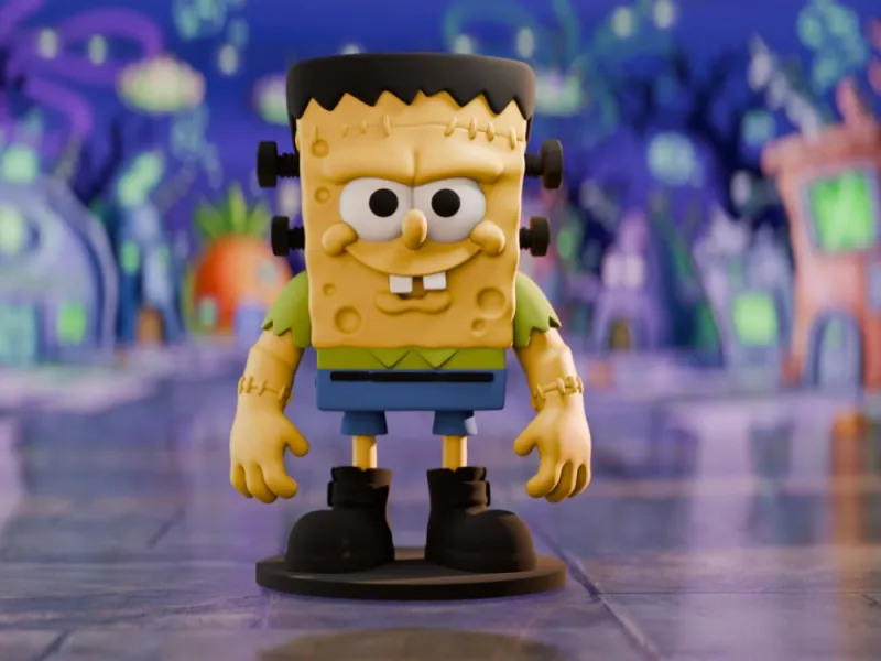 Mostro FrankenBob — figurina cartoon di Halloween