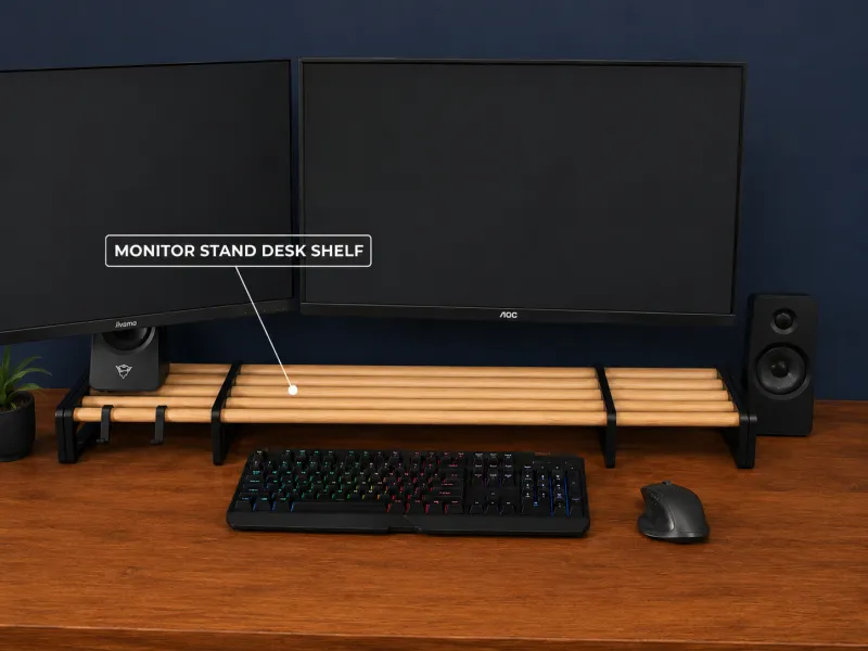 Modular monitor stand desk shelf 3D printed desk organizer