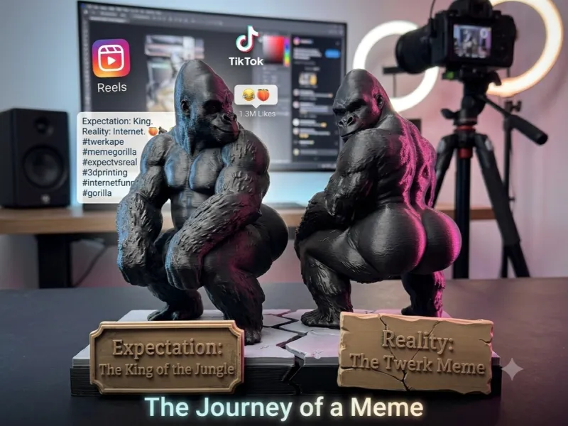 Twerking Monkey Meme - 4 Scales Included - 20cm down to 5cm