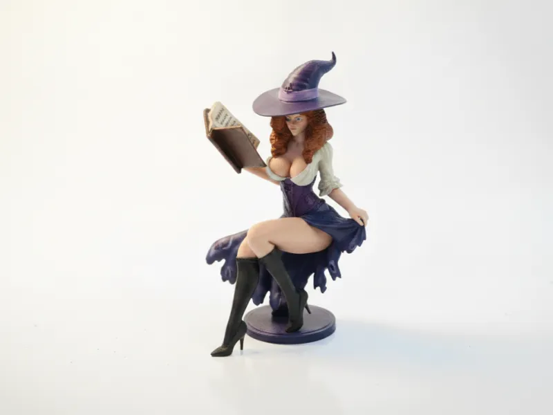 Seated Witch Fantasy Figurine Mythology 3D Printable