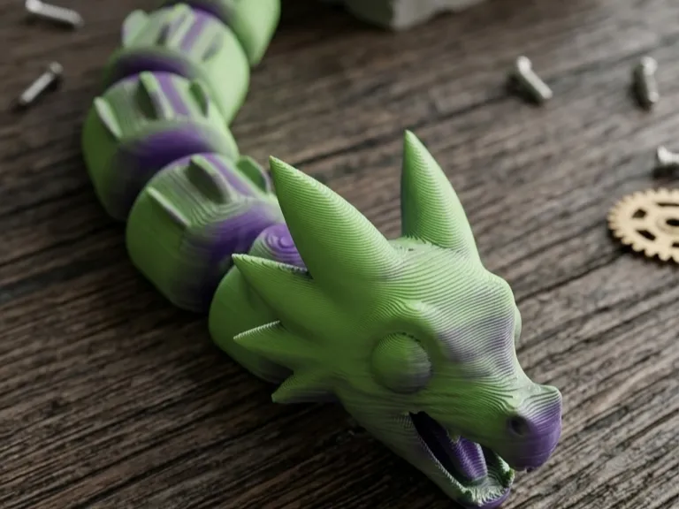 Gearticuleerde Draak – Flexibel 3D Geprint Speelgoed / Bureaufiguur