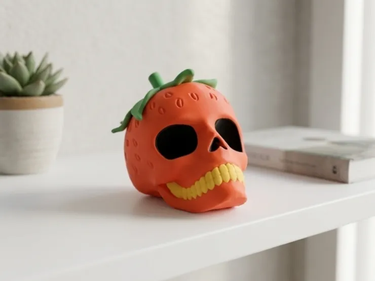 Teschio Fragola - Decorazione Scheletro di Frutta