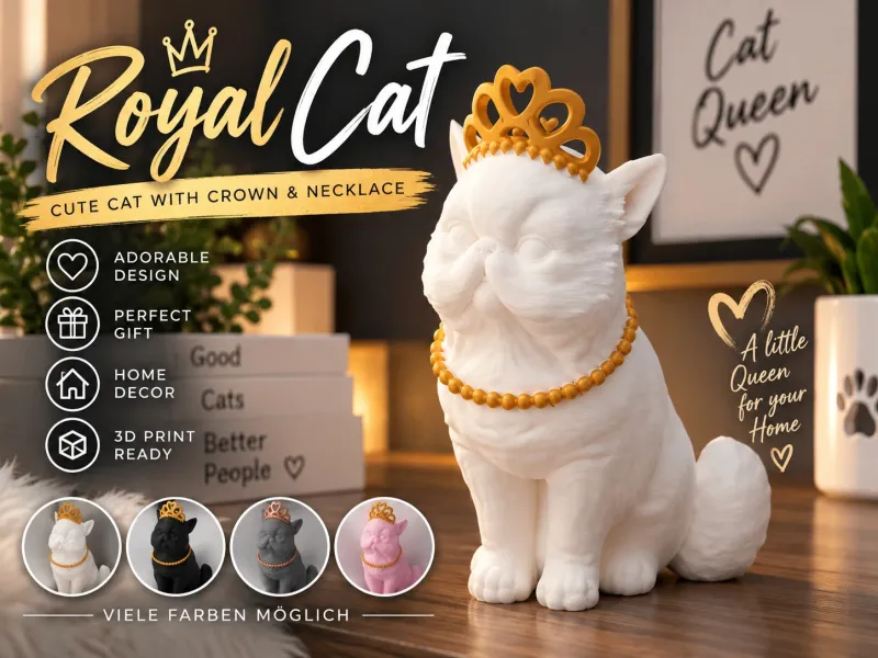 Royal Cat – Chat avec couronne et collier