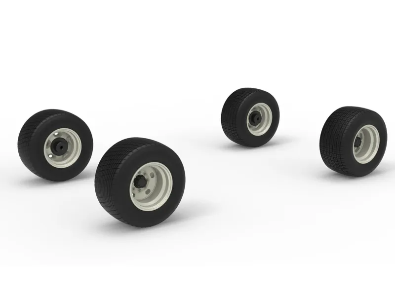 Wheel Set of Vintage Semi-Late Model Stock Car Scale 1:25