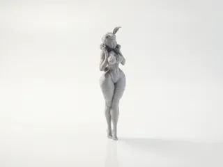 Bunny Outfit Girl Figurine Female 3D Printable