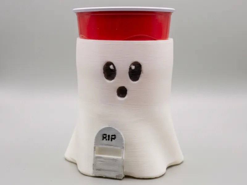 👻 Ghost Party Cup Koozie — Tombstone Name Card