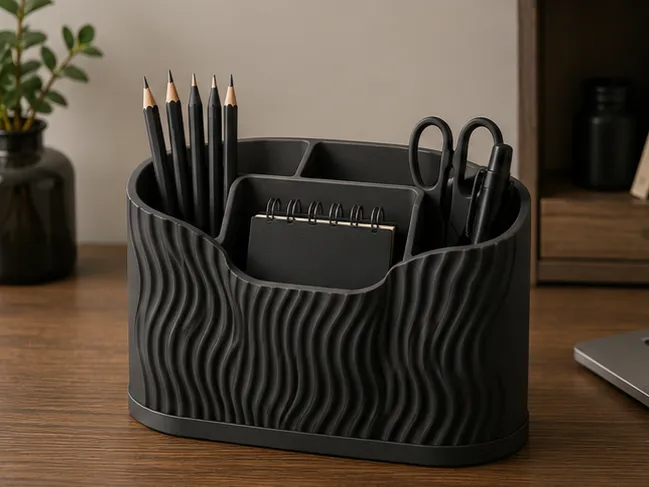 Moderner Wellen-Schreibtischorganizer