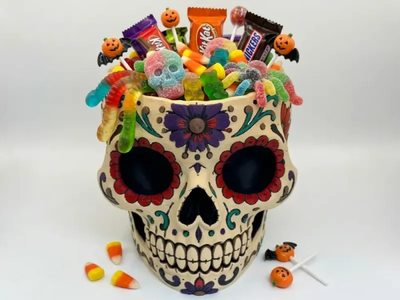 decorative sugar skull candy bowl