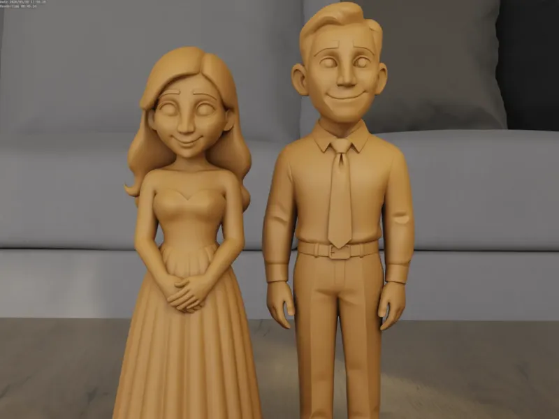 Separated Bride Groom STL for 3D Print