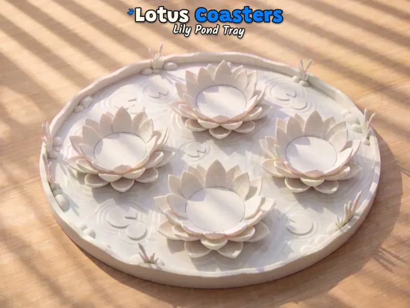 LOTUS FLOWER COASTER SET & LILY POND TRAY 4 EVERYDAY [FREE]