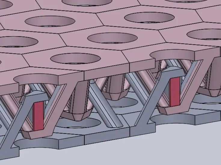 Shock-absorbing corner plate.