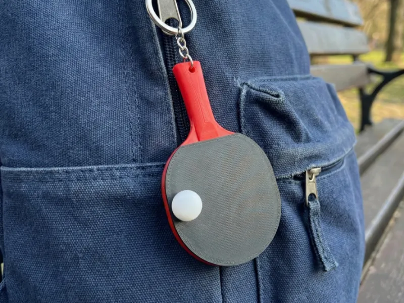 Table Tennis Racket Keychain | Multicolor