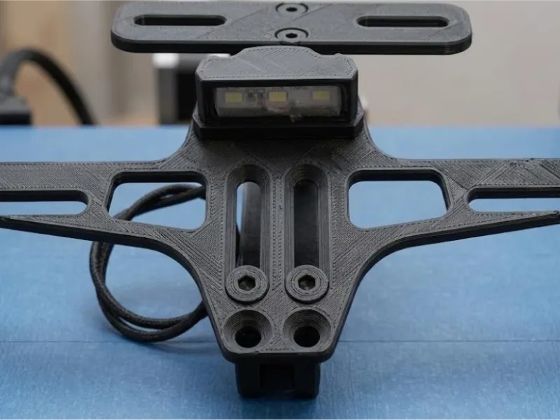Adjustable Motorcycle License Plate Holder with LED Light