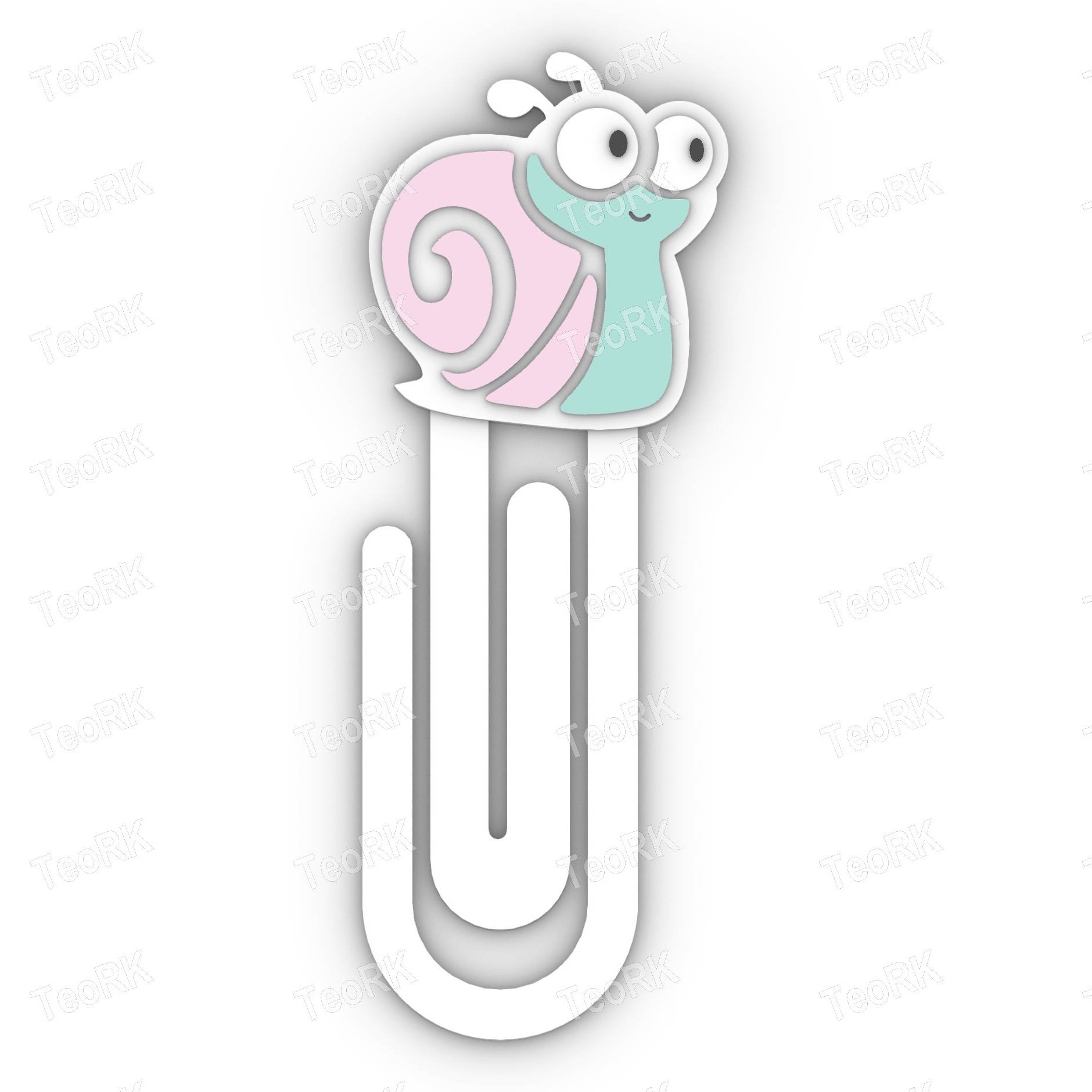 Paperclip Cute snail - bookmark