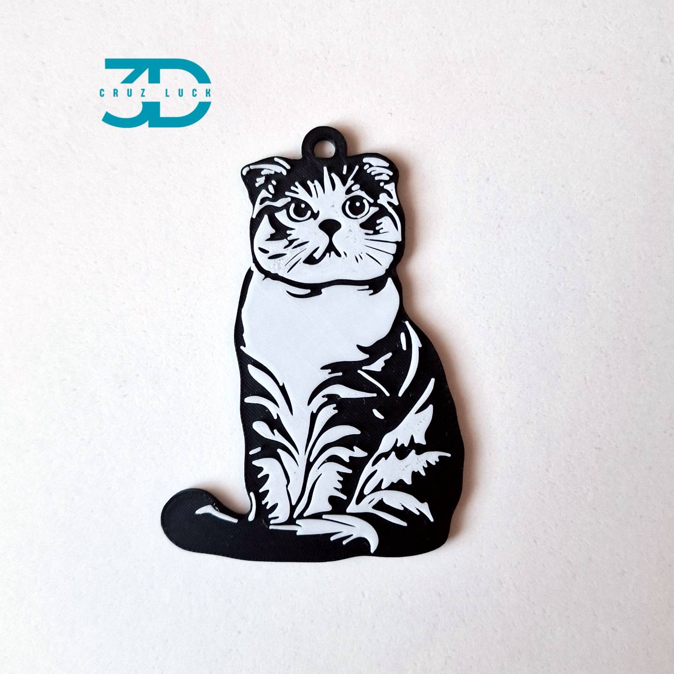 Scottish Fold keychain+magnet