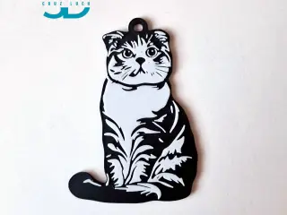 Scottish Fold keychain+magnet