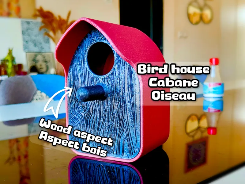 DESIGNER BIRD HOUSE 🪵🐦( wood-effect front )