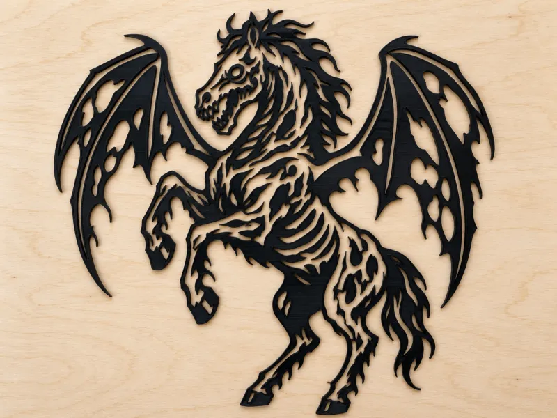 Art mural cheval zombie ailé, décoration d'intérieur