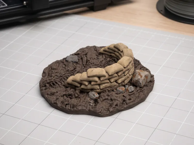 Circular Sandbag Position - Grimdark Wargame Terrain