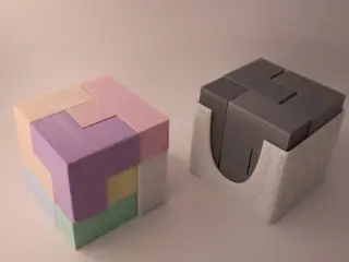 Puzzle Cube Brain-Teaser with Case