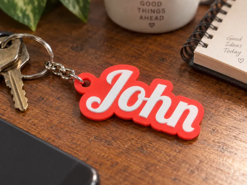 Porte-clés personnalisé « John » en 3D