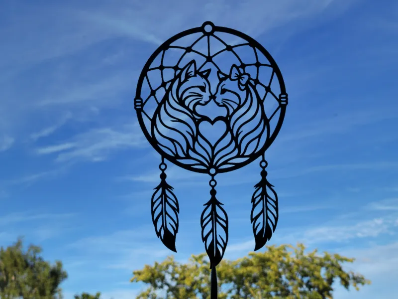 Cat Couple Dreamcatcher Wall Art