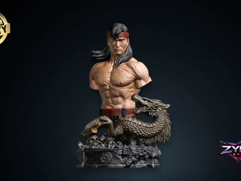 Liu Kang Bust STL Mortal Kombat 3D Print Sculpture Model