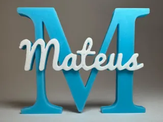 Placa de Nome 3D - Mateus