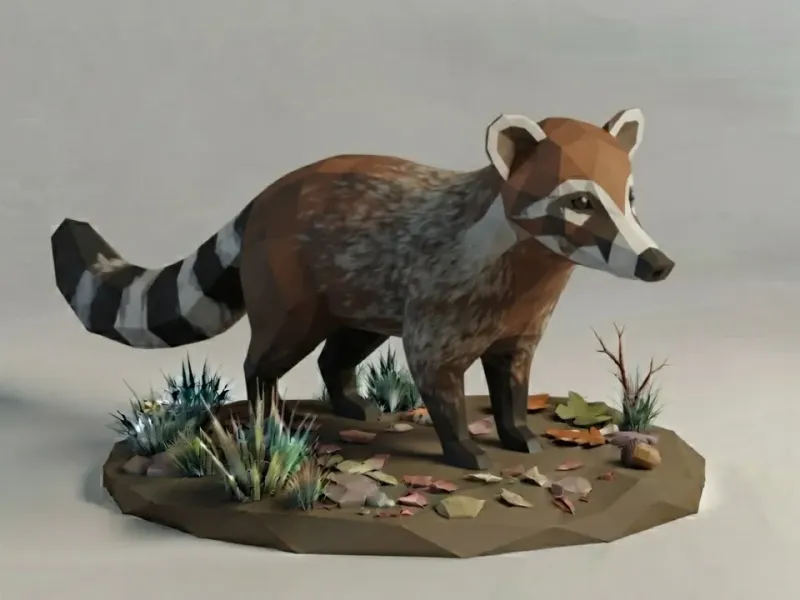 Low Poly Nasenbär