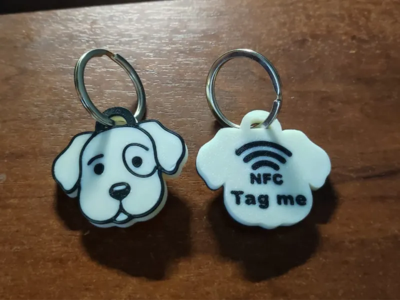 Porte-étiquette NFC pour chien - Médaille NFC