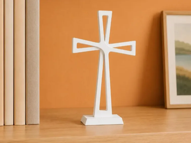Modern Cross STL File | 3D Print Cross Decor