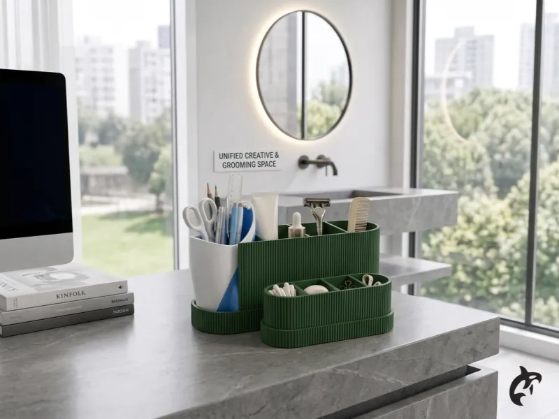 Modern Bathroom Organizer – 3D Printable Toiletries & Groomi