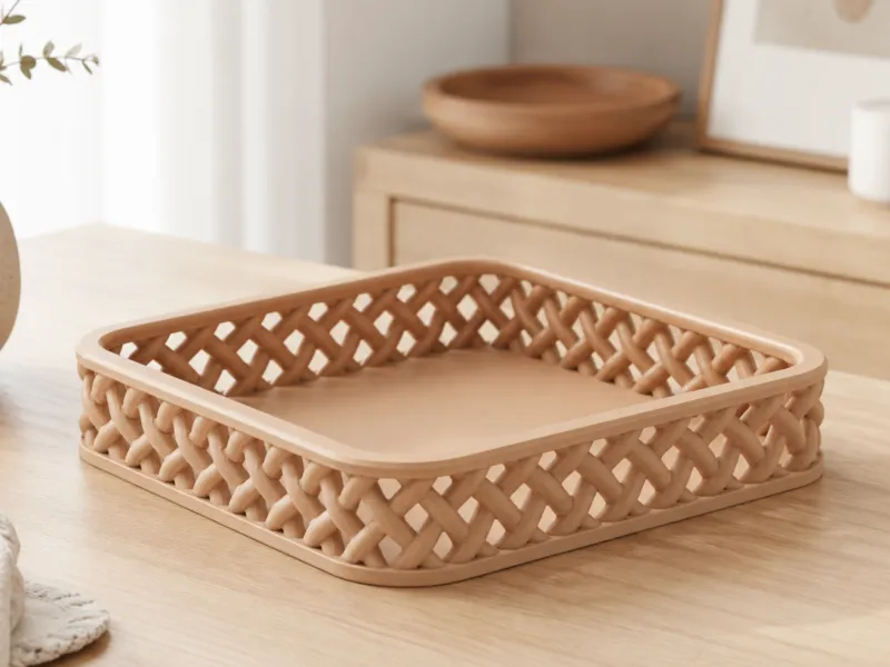 Plateau vide-poche en panier tressé - Style rotin