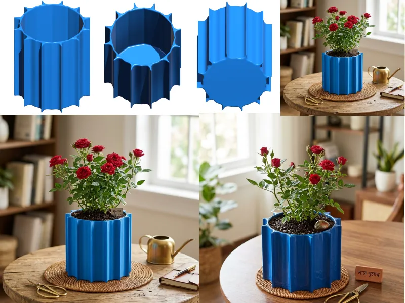 Organiseur de bureau à cannelures au design moderne