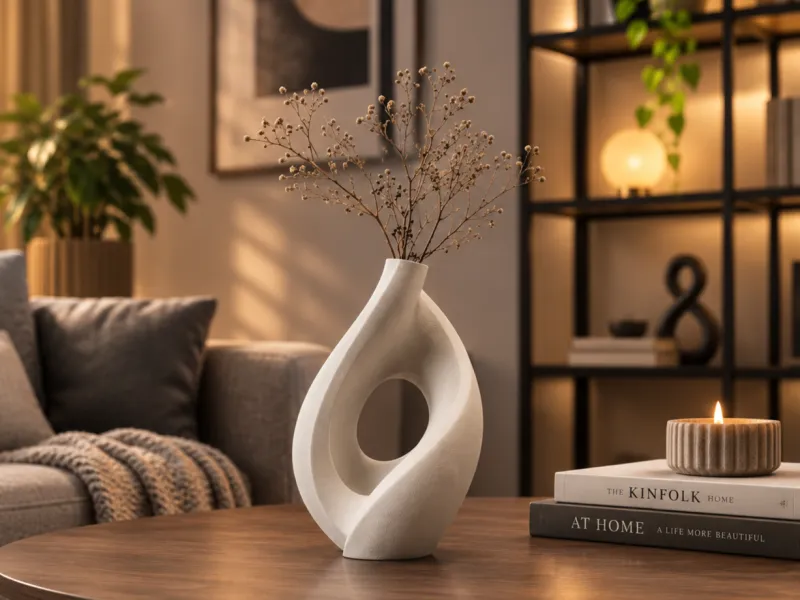 Twisted Hollow Sculptural Vase | Modern Home Decor