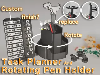 Rotating Pen Holder and Task Planner 旋转笔筒 计划打卡器