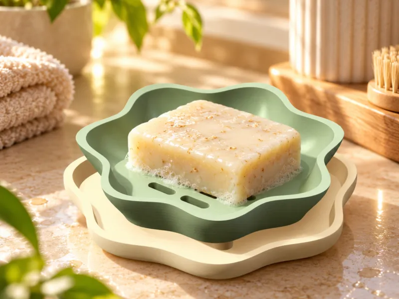 PETALFLOW – Porte-savon floral organique avec fentes de drainage et M