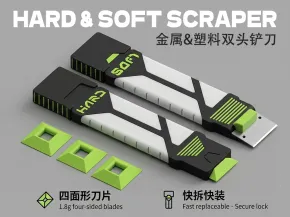 Dual-Head Heated Bed Scraper HARD & SOFT SCRAPER