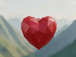 Llavero de Corazón Estilo Low Poly