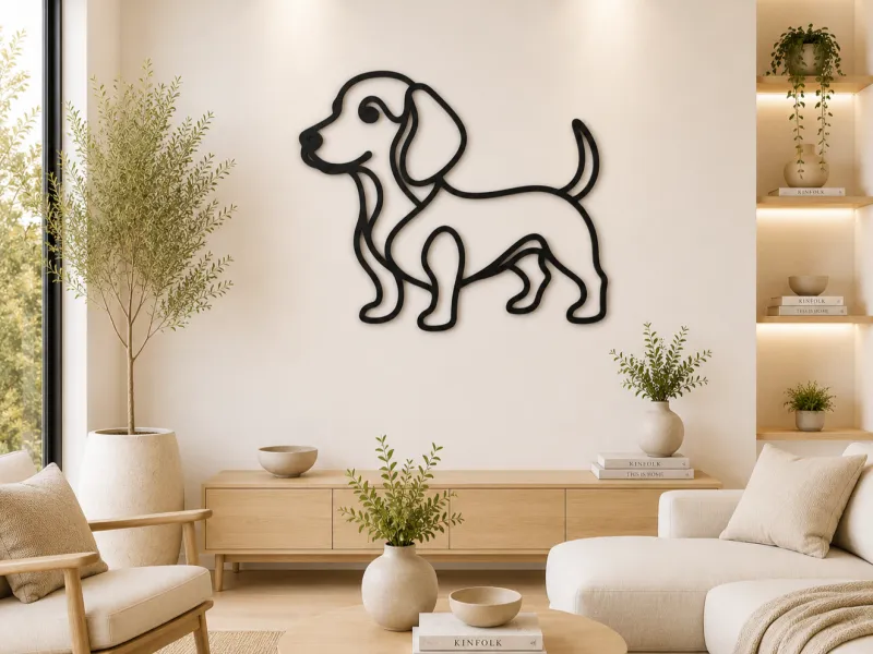 Dachshund Line Art 2D Wall Art