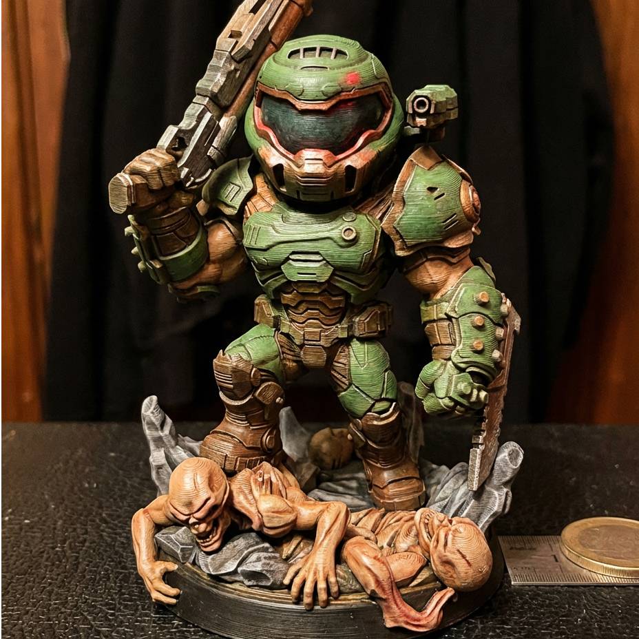 Doom Slayer Statue | Eternal Warrior Figure | Sci-Fi Horror