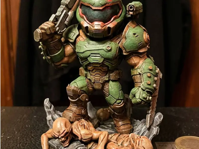 Doom Slayer Statue | Eternal Warrior Figure | Sci-Fi Horror