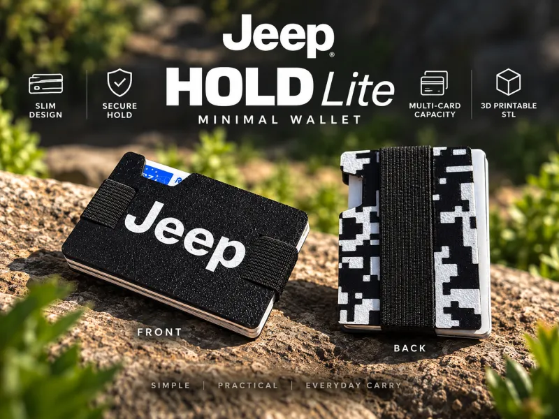 HOLD Lite JEEP – ミニマリスト3Dプリントカードウォレット
