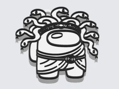 Medusa Among Us keychain