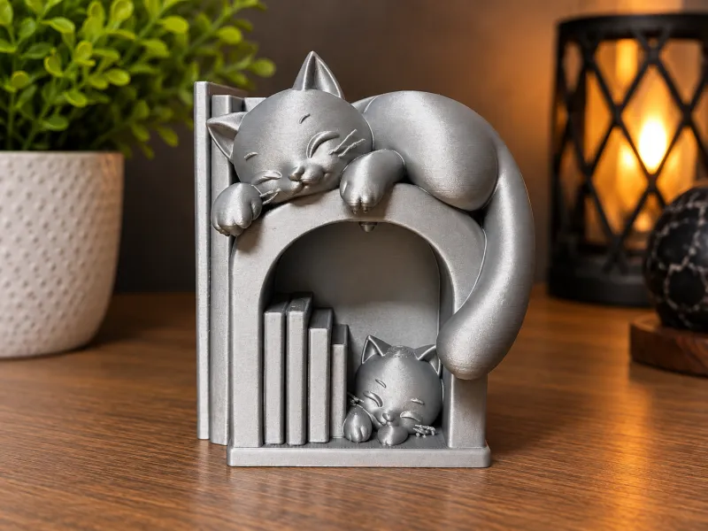 Sleepy Cats Book Nook – Cute Cat Shelf Decoration