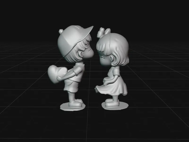 Cute Couple Love Figure Boy and Girl  Valentine