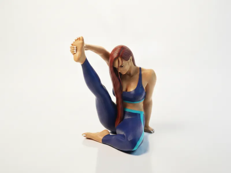 Figurine de femme s'étirant, silhouette féminine imprimable en 3D