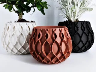 Plant Pot "Bellvere" | Planter + Drain Tray STL to 3D print