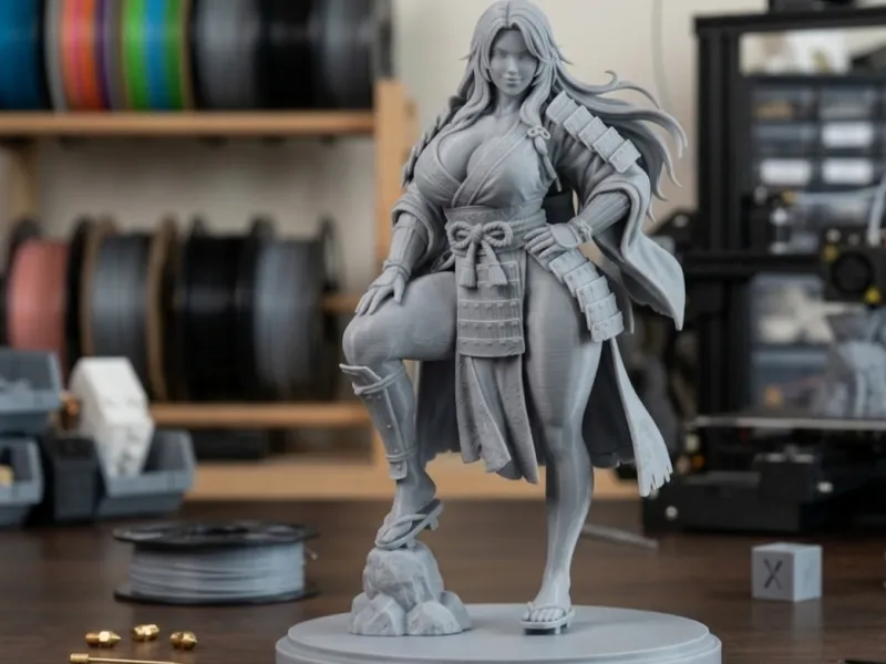 Samurai Beauty 3D Figurine v6