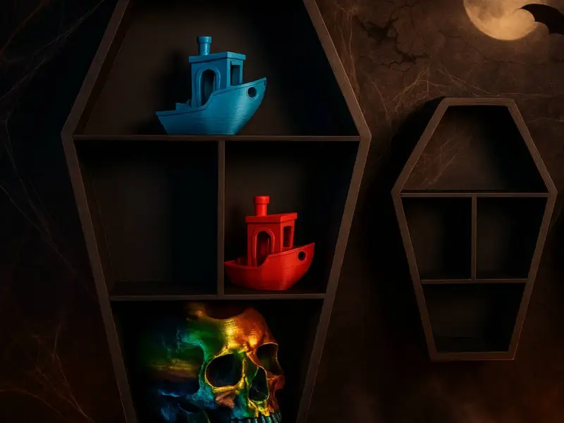 (4 Models 1 File!) Coffin-Shaped 3D Printed Shelf